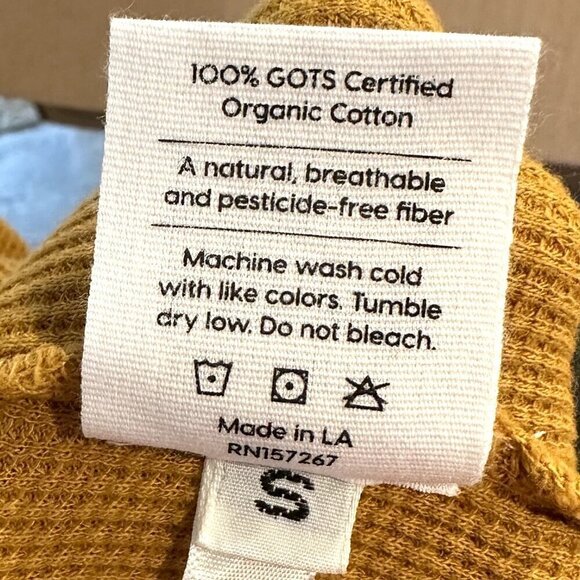 NWT MATE the Label Yellow Organic Thermal Wide Leg Pant - S - Picture 4 of 9